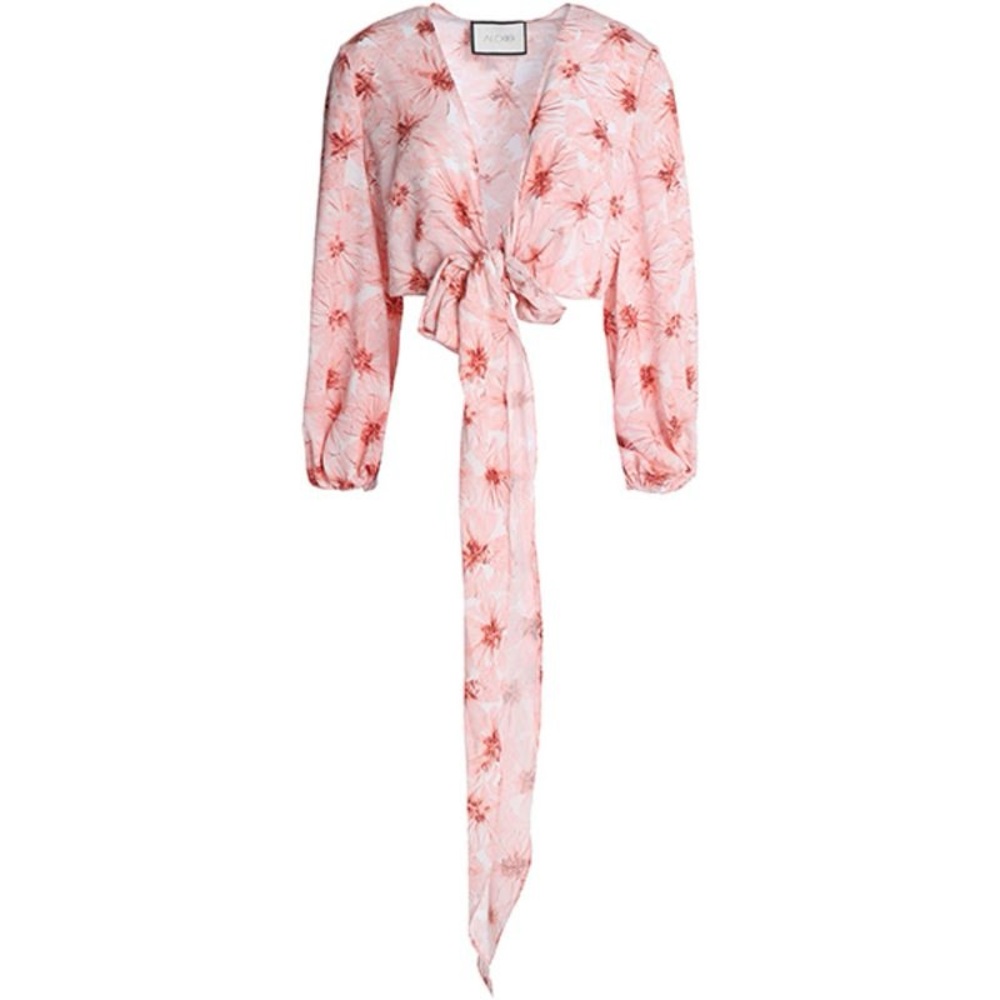 Alexis Pink Floral Wrap Blouse